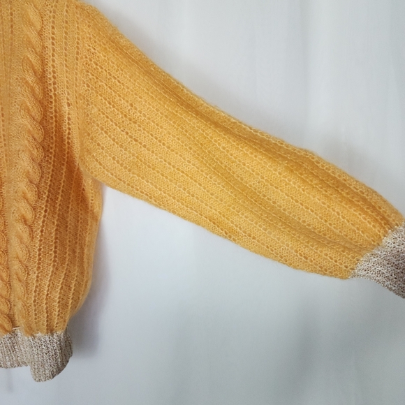 Vtg Mohair Wool knit drawstring cardigan sweater M/L - Picture 11 of 12